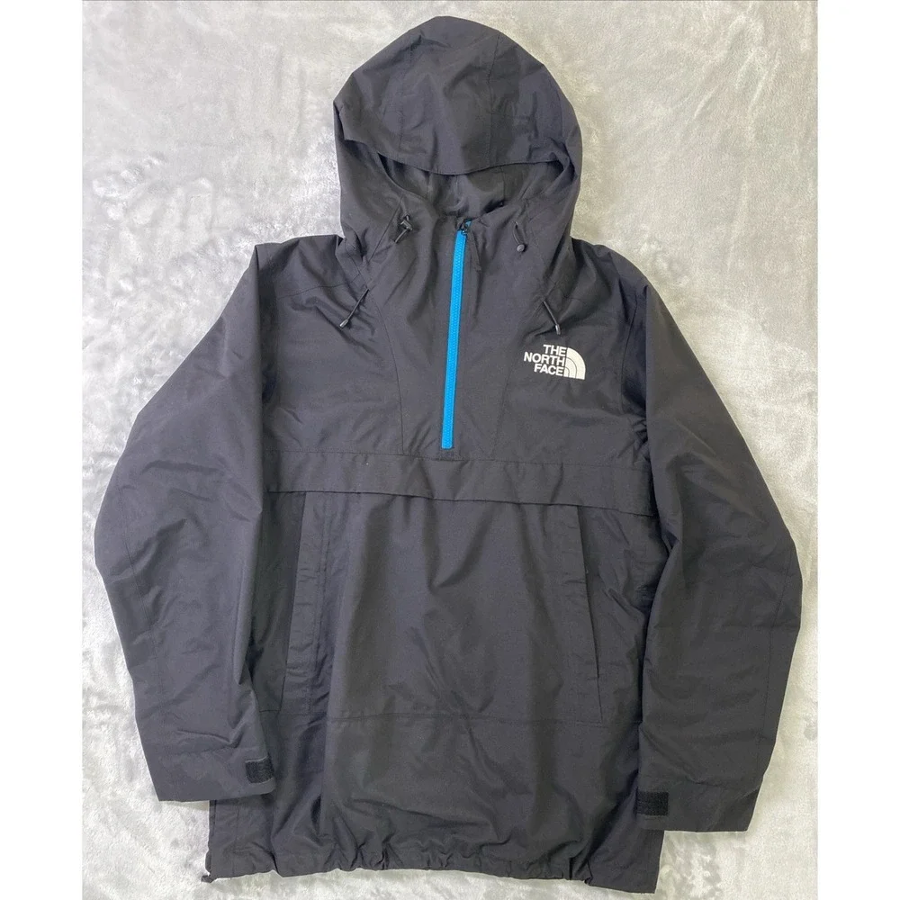 The‎ North Face Anorak Jacket Mens Medium Black DryVent NF0A4QXE Pullover Hooded